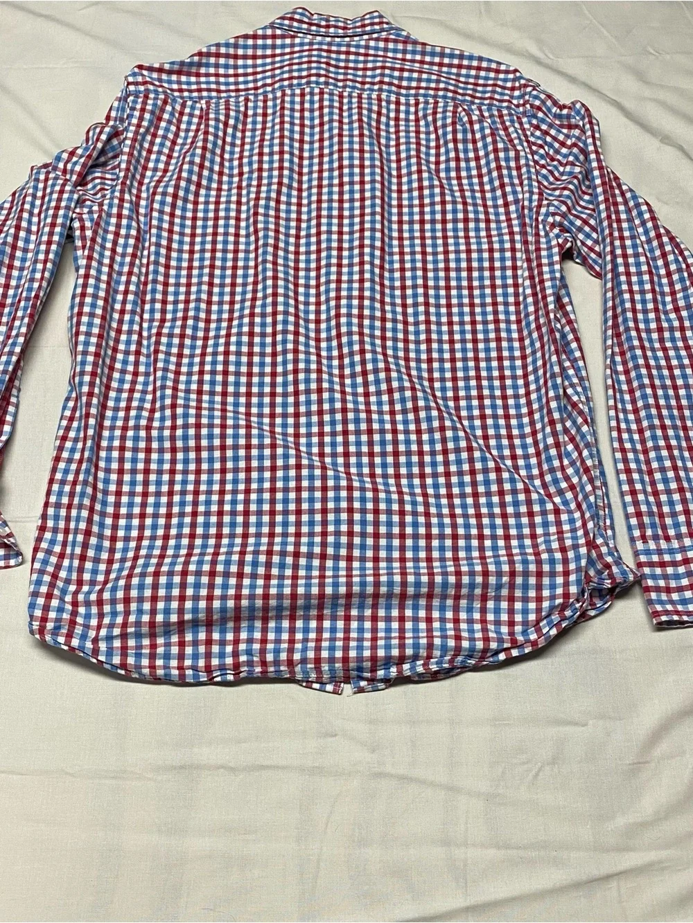 J. Crew Red and Blue Check Cotton Button-Down Shirt